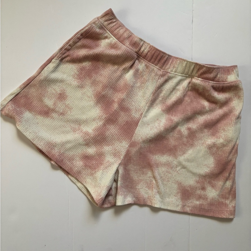 GAP Teen | White & Pink Ribbed Pocket Shorts | Loungewear Travel Size 14-16